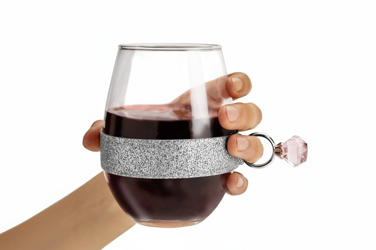 Engagement Ring Stemless Wine Glass