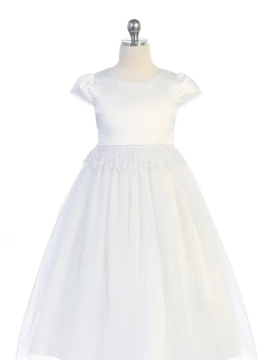Girls' Chandelier Trim Communion Dress