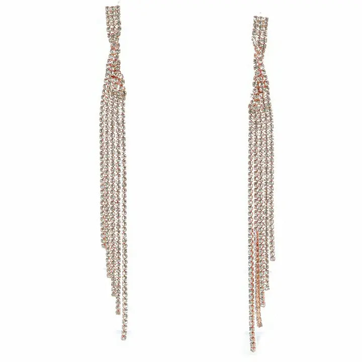 5Row Twisted Bottle Neck Multichain Tassel Earrings