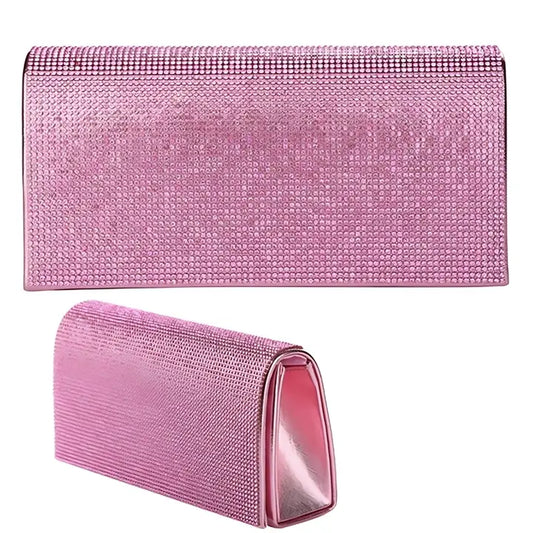 Rhinestone Metallic Clutch