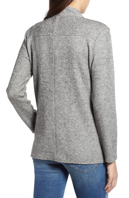 Knit Asymmetric Zip Jacket Heather Grey