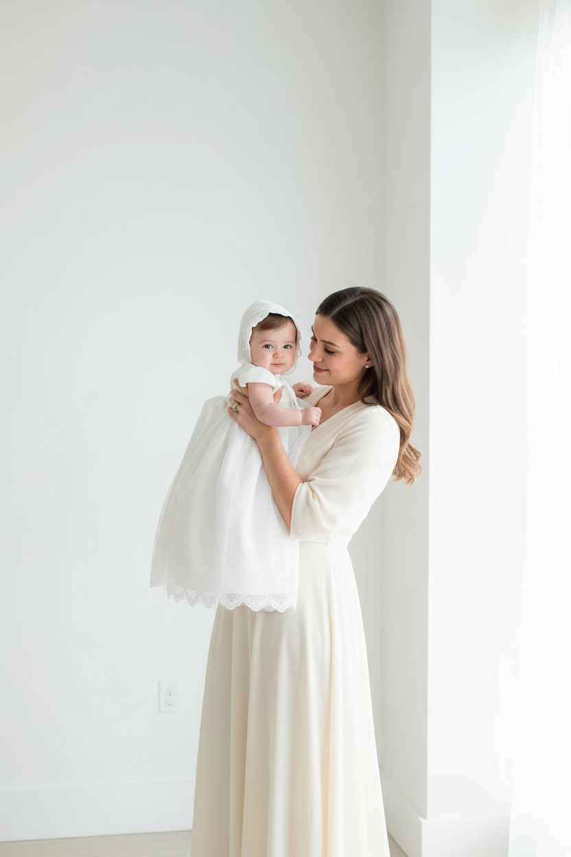 Baby Christening Gown Hero with Baby