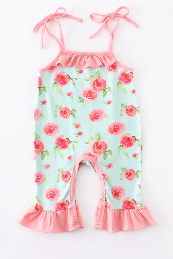 Floral Ruffle Baby Romper