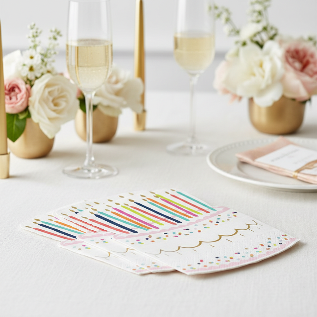 Birthday Cake Napkins Adult Party Table - Napkin Focus