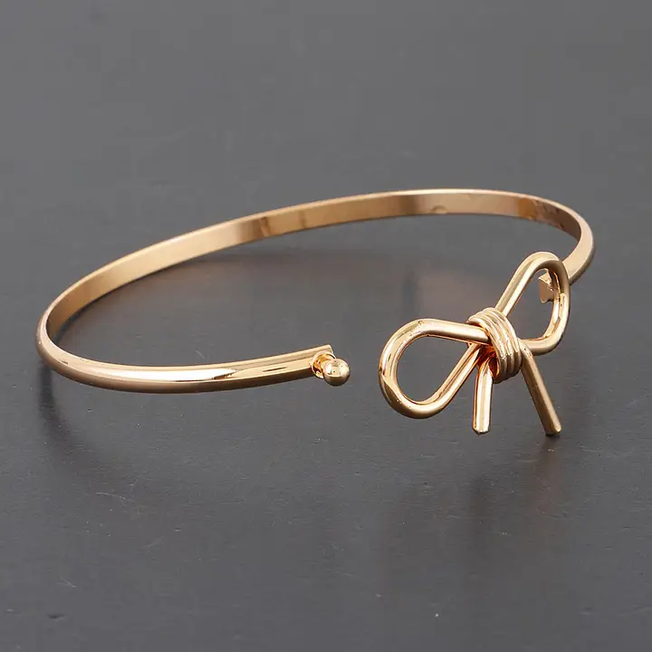 Thin Bow Bangle Bracelet