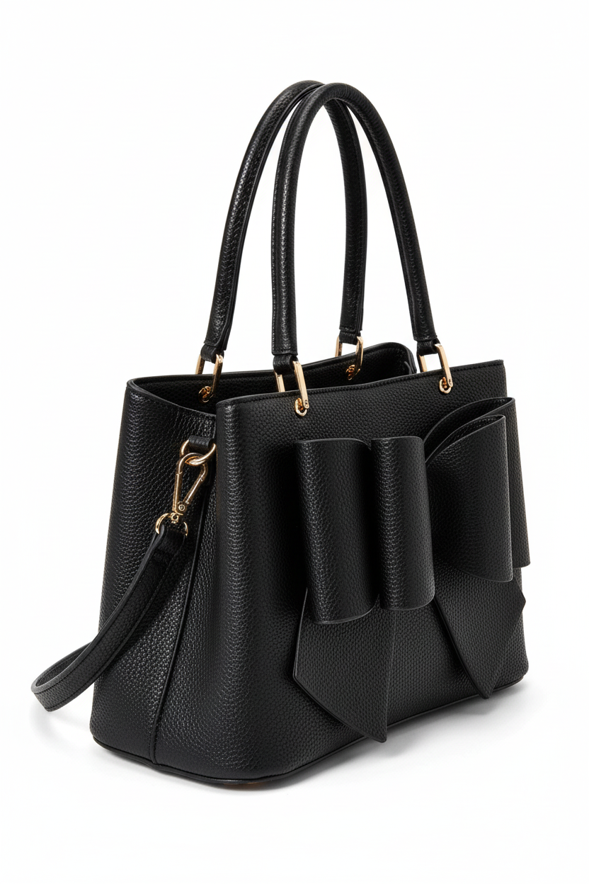Black Bow Bag Side