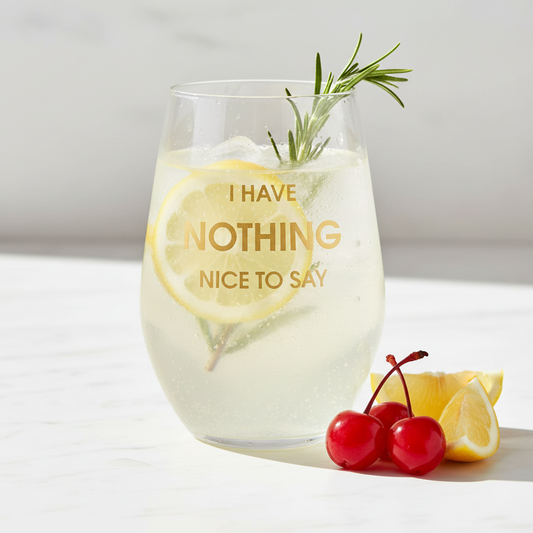 Bright citrus cocktail image of I Have Nothing Nice To Say wine glass