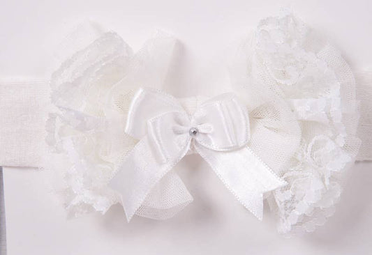 Girls' White Lace Headband
