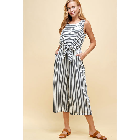 Striped Gaucho Jumpsuit