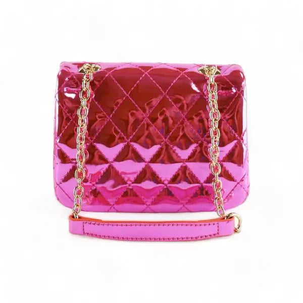 Girls' Metallic Quilted Crossbody Purse