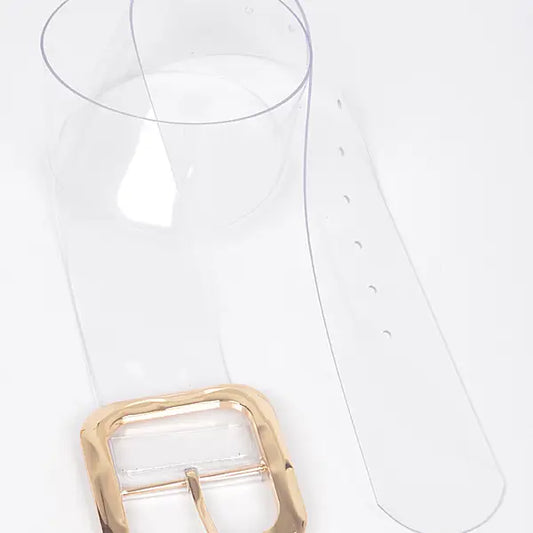 Transparent Rounded Metal Buckle Belt