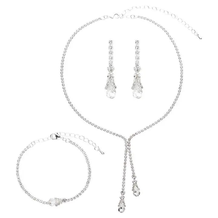 V Shape Torch 3pc Necklace Bracelet Earrings Set