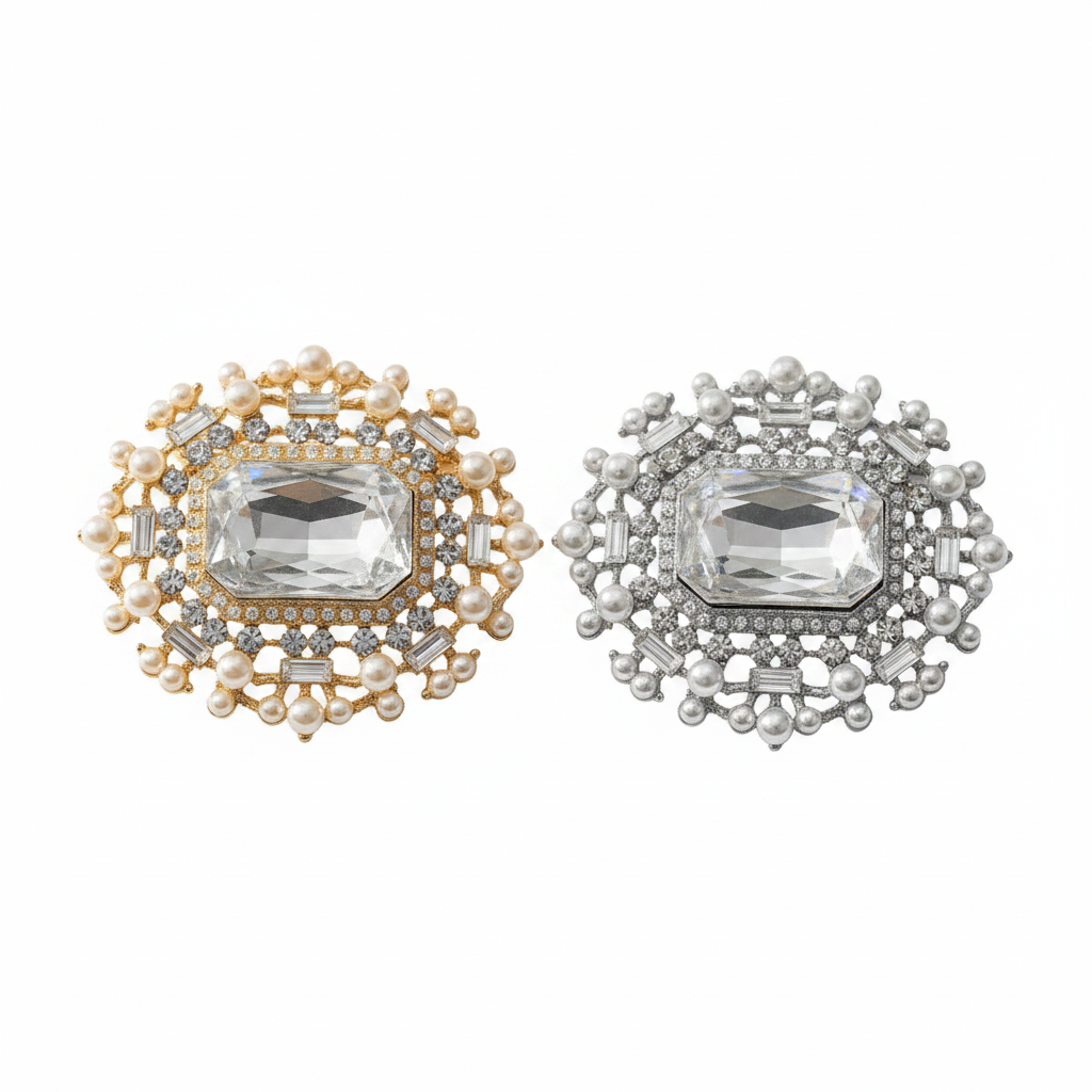 Crystal Pearl Brooch Hero - Clean White