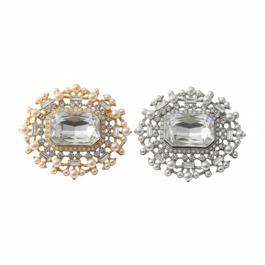 Crystal Pearl Brooch Hero - Clean White