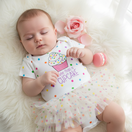 Cupcake Onesie Dress Close-up