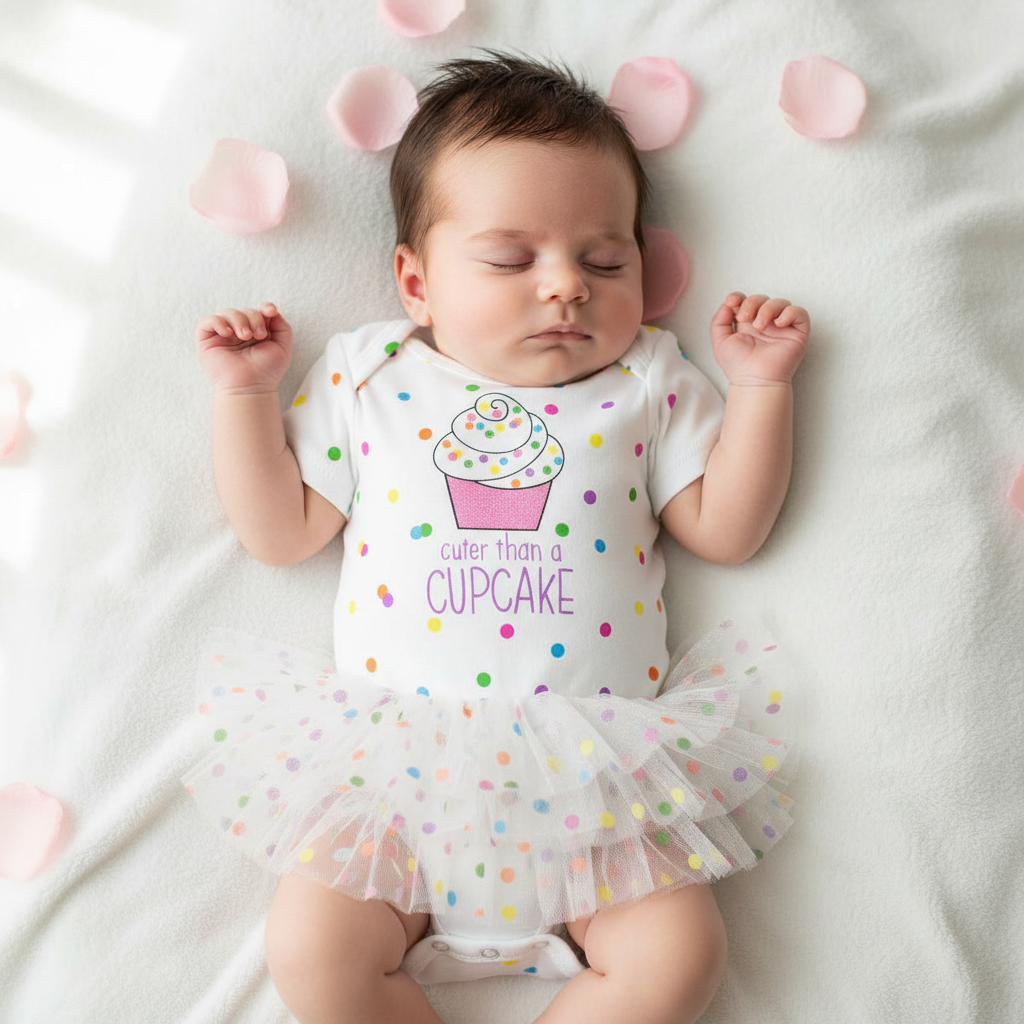 Cupcake Onesie Close-up