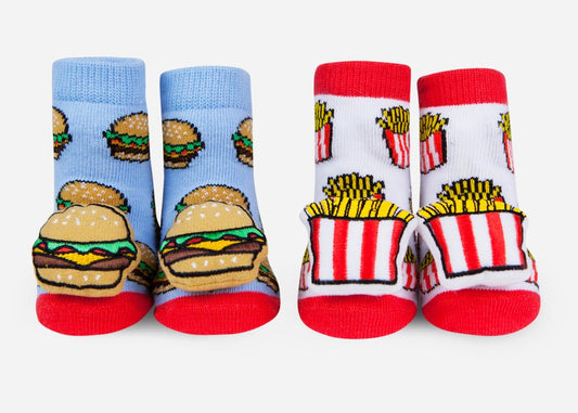 Burger n Fries Rattle Socks