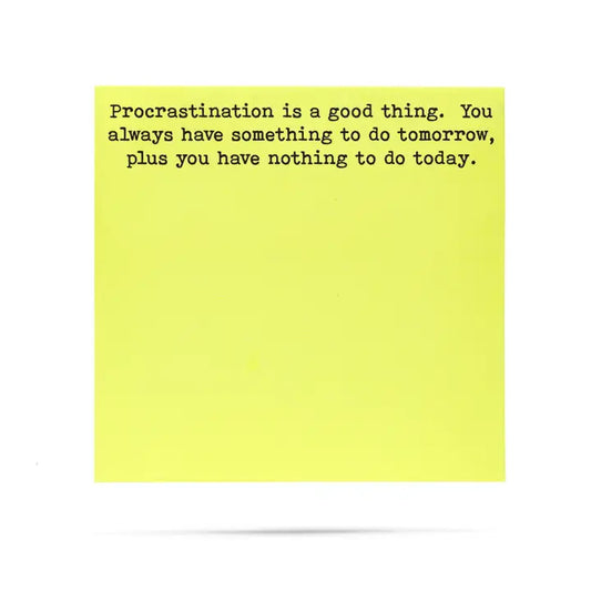 Fun Neon Sticky Notes 100 Sht - Procrastination is a Good Thing
