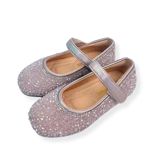 Girls' Clear Stone Sparkle Flat Shoes