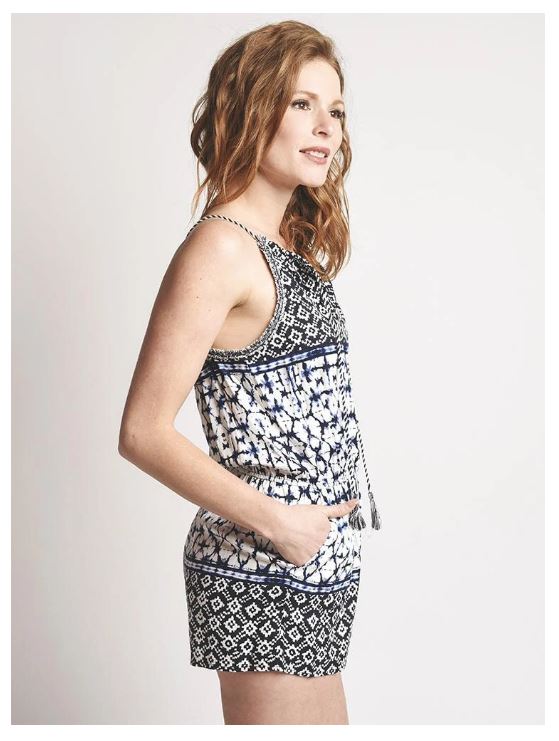 Printed Blue Romper