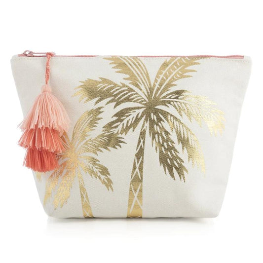 Metallic Gold Palm Tree Cosmetic Pouch
