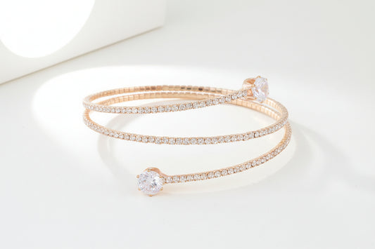 Gold Crystal Wrap Arm Cuff Bracelet