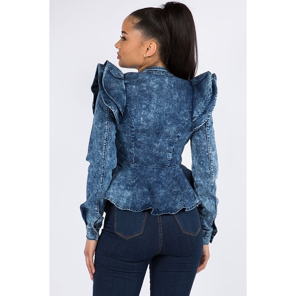 Stretch Washed Denim Jacket