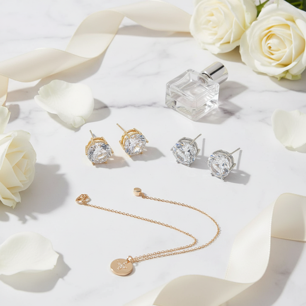 Flat Lay - Crystal Studs