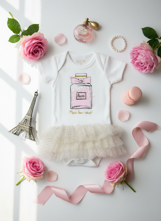 Flat lay with French fancy props