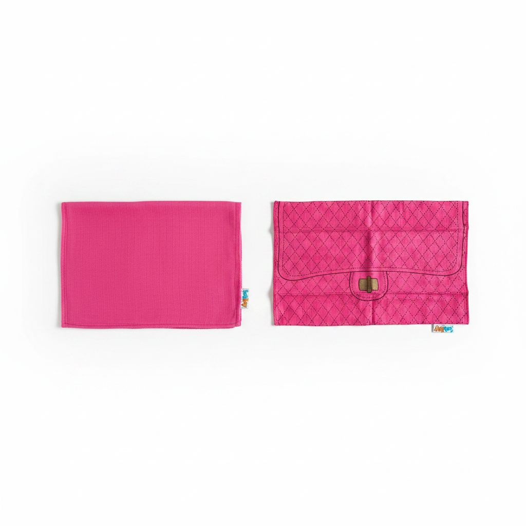Fuchsia Burp Cloth Set - Flat Lay Smooth