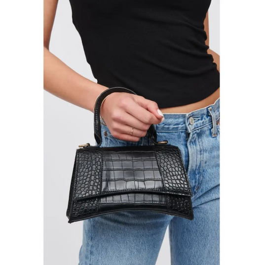 Faux Croc Crossbody