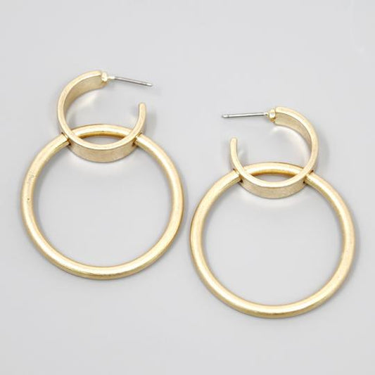 Double Hoop Drop Earrings