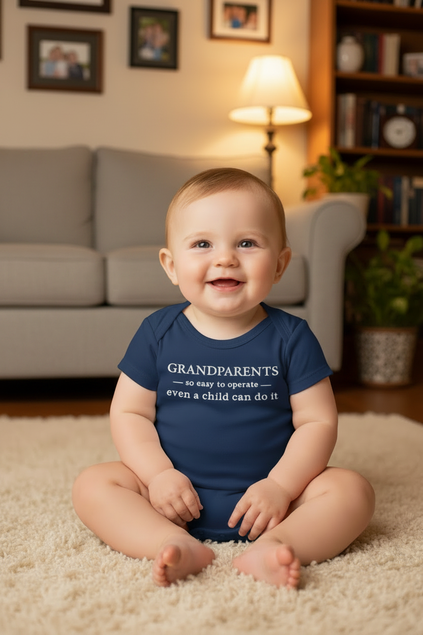 Grandparents So Easy to Operate Baby Onesie - Navy