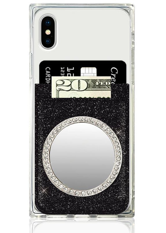 Circle Tech Mirror - Silver/Clear Crystals