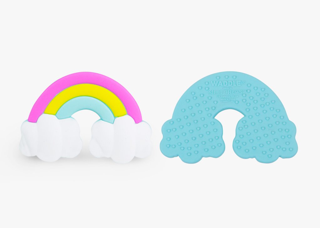 Unicorn Rattle Socks & Rainbow Teether Baby Gift Set 0-12M
