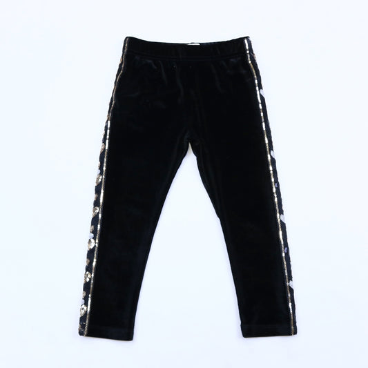 Girls' Sequin Heart Trim Leggings