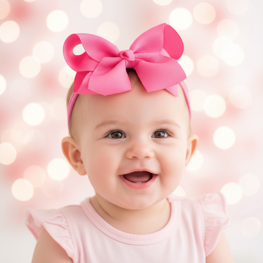 Hot Pink Bow Headband Lifestyle