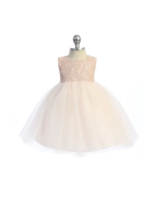 Infant Lace/Tulle Special Occasion Dress - Blush