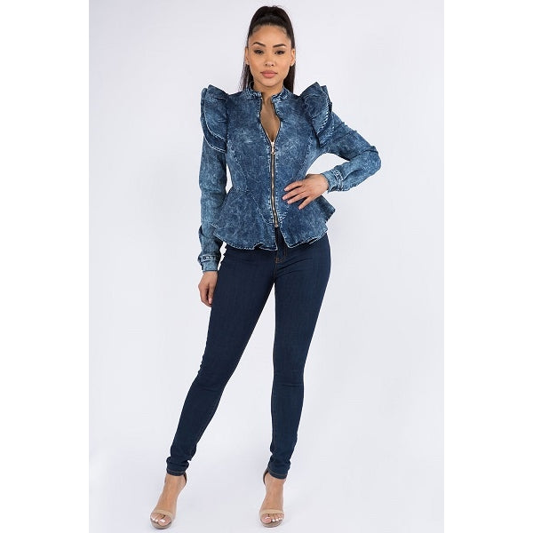Stretch Washed Denim Jacket
