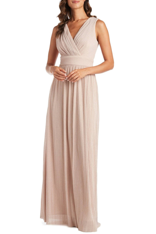 Shimmer Long Two-Piece Jacket Dress Champagne