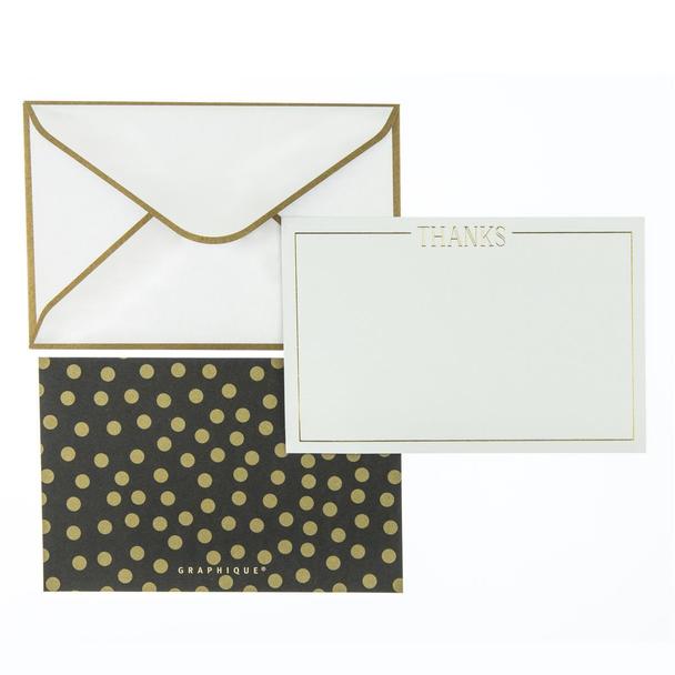 Gold Foil Dot Thank You Notes