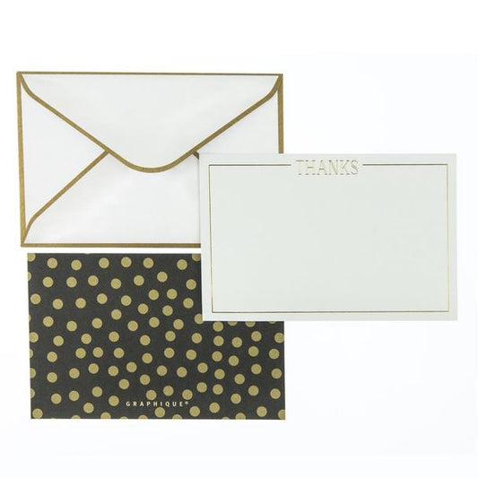Gold Foil Dot Thank You Notes