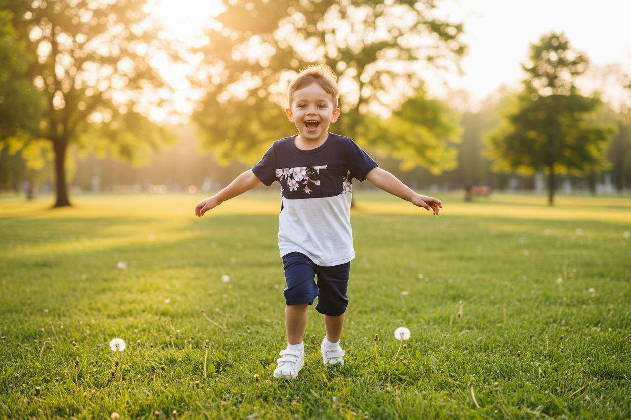 Boys navy white floral colorblock t-shirt family matching outfit toddler summer shirt