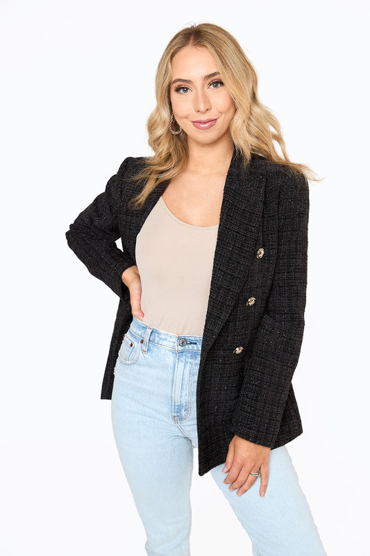 Black Lurex Tweed Blazer