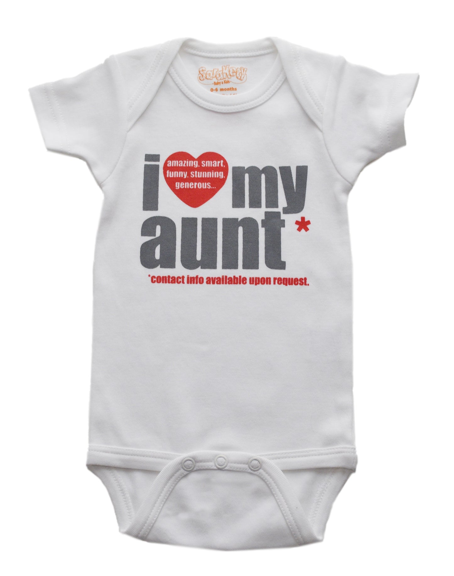 Onesie Love Aunt 12-18 Months Wht
