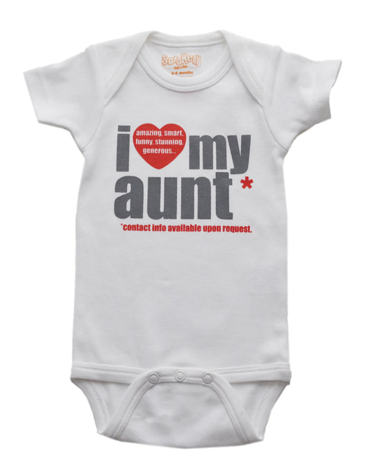 Onesie Love Aunt 12-18 Months Wht
