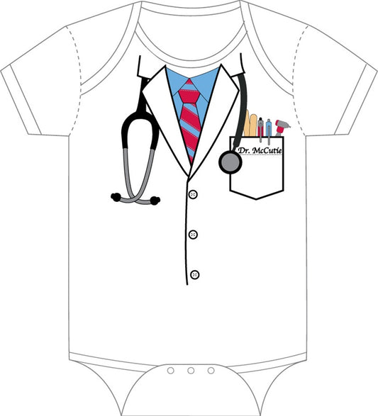 Onesie Dr Boy 6-12 Months White
