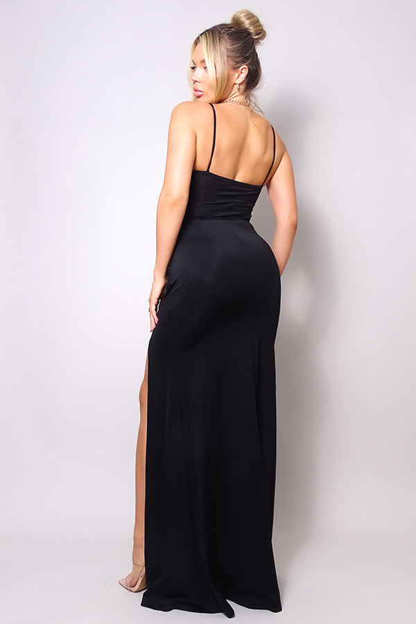 Deep V Bustier Gown