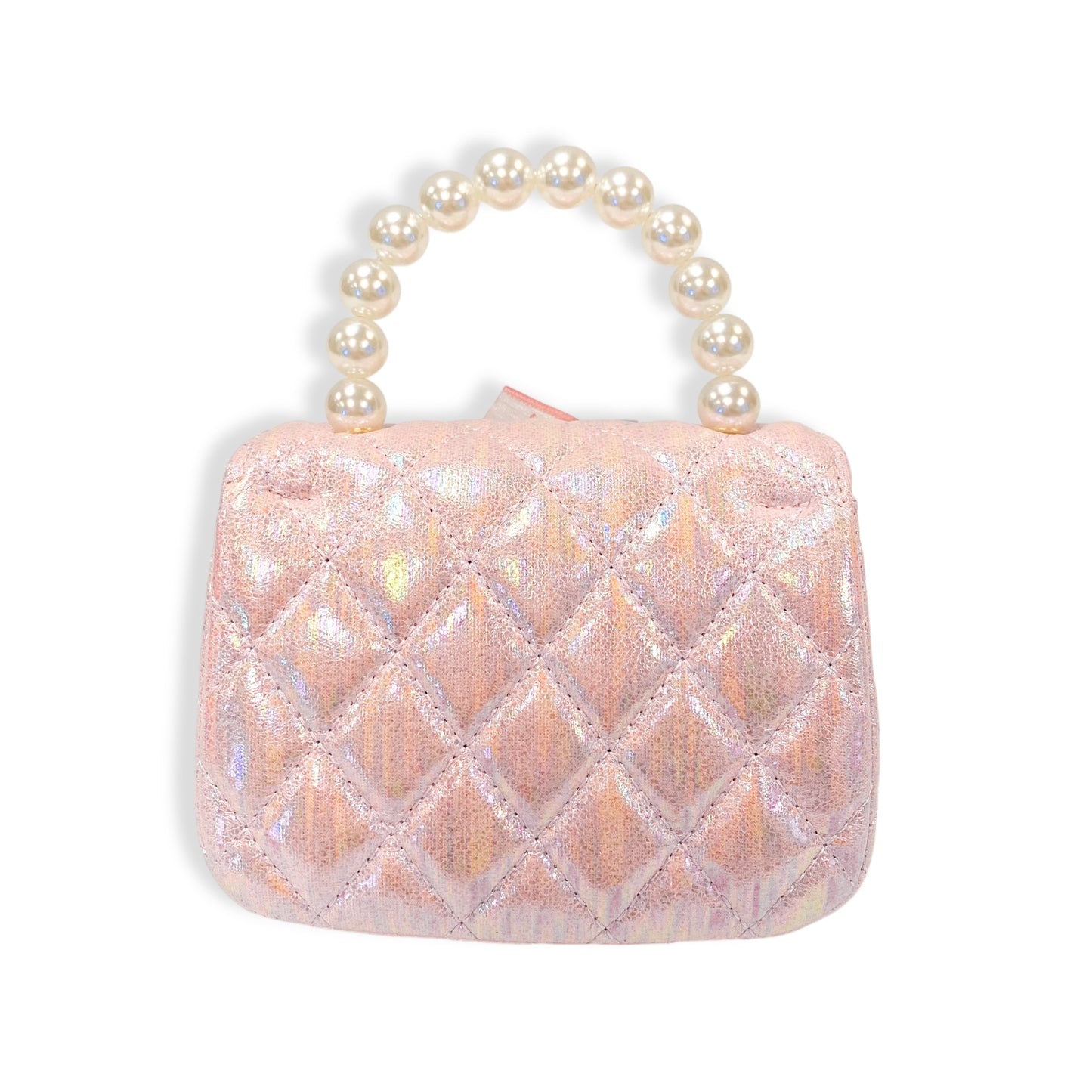 Girls' Quilted Shiny Bow Purse