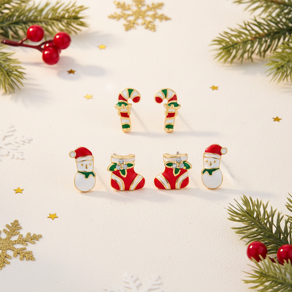 Kid's Christmas Earring Set Instagram Post